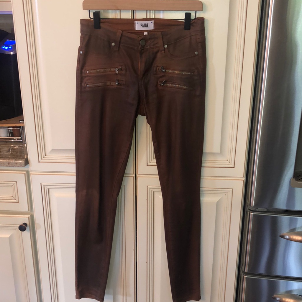 Paige Coated Denim Jeans.